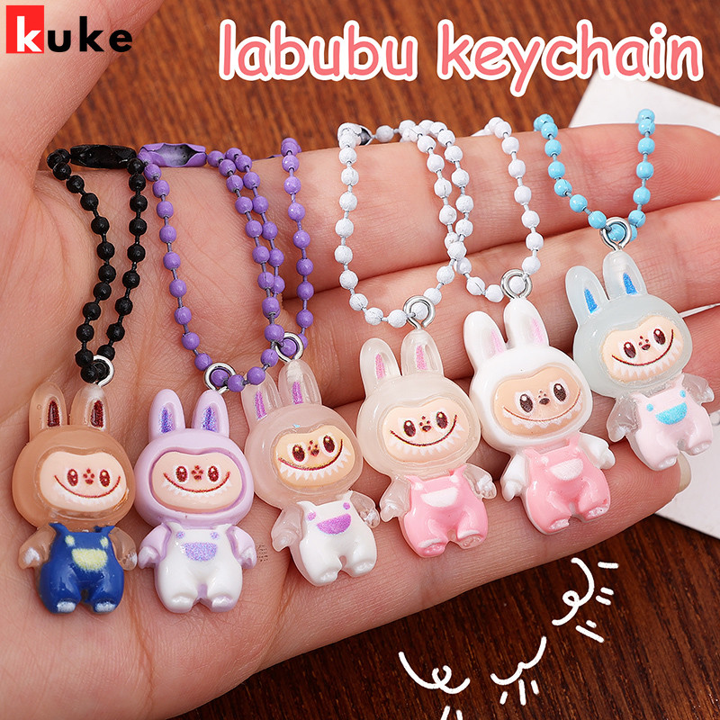 น่ารัก Labubu พวงกุญแจเรซิ่น-การ์ตูน Labubu ตุ๊กตาพวงกุญแจ - Creative Car Key Decor - Kawaii Monsters Key Chain - ประณีตอะนิเมะจี้ - กระเป๋าแขวนเครื่องประดับ
