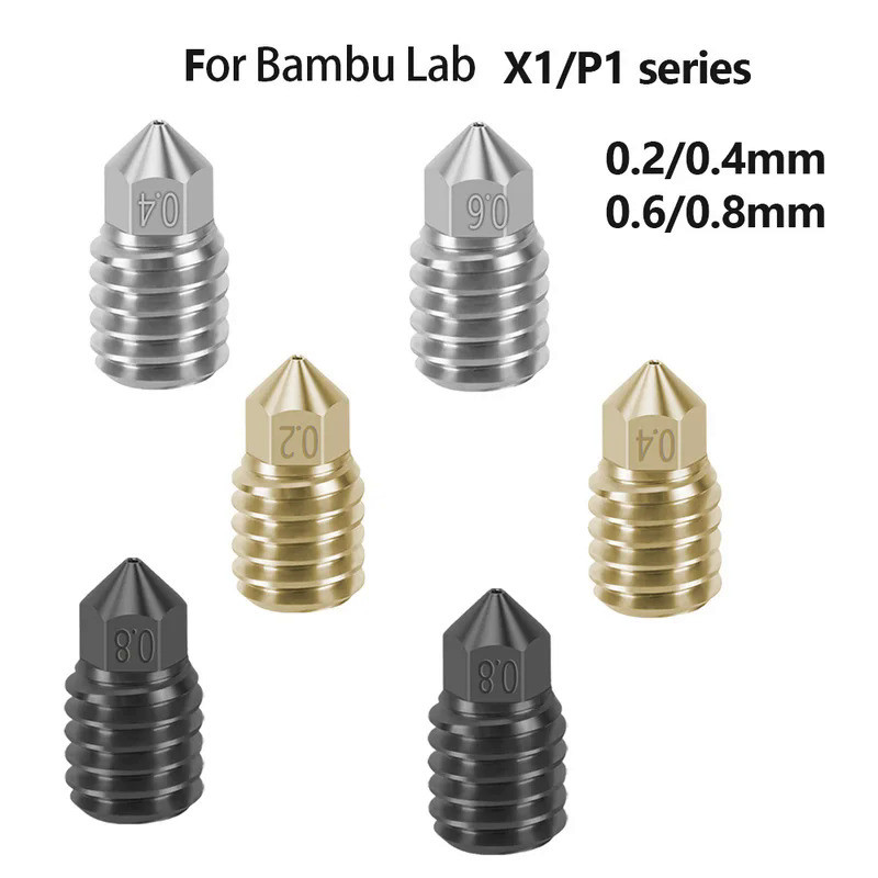 For Bambu Lab Nozzle  P1s Nozzle 0.2 0.4 Bambulab X1c Nozzle P1p Bambulabs X1 Carbon for Bambulab Ho