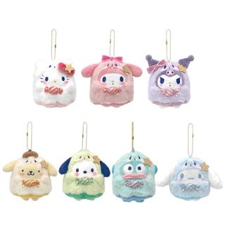 Sanrio Ghost Series ของเล่นตุ๊กตา Kuromi Hello Kitty Cinnamoroll Melody พวงกุญแจน่ารักตุ๊กตาของเล่นของขวัญวันเกิด