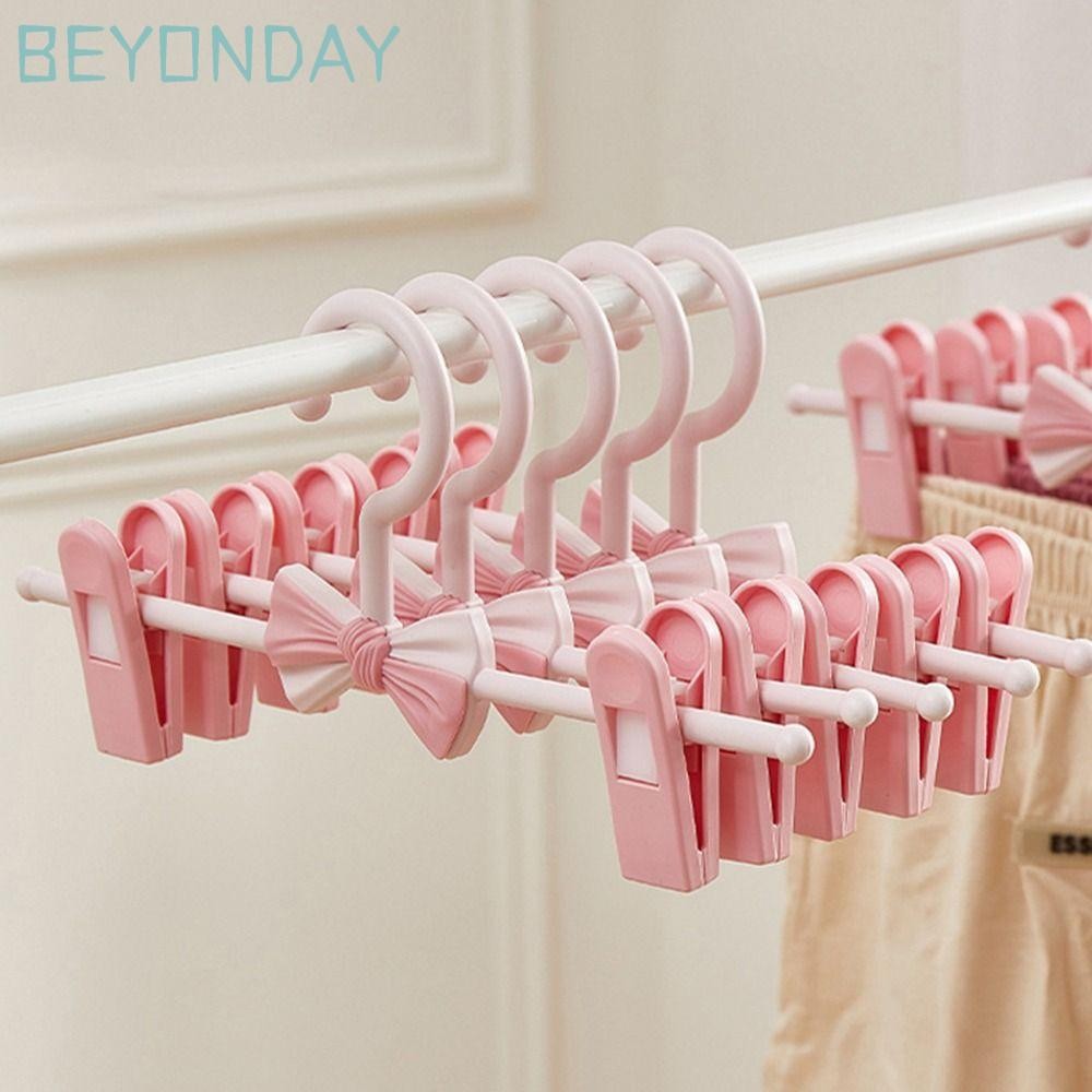 BEYONDAY เบยอนด์ ไม้แขวนเสื้อราวตากผ้า,ประหยัดพื้นที่ราวตากผ้าไม้แขวนเสื้อกันลื่น,มัลติฟังก์ชั่ยืดไสลด์ปรับหมุนได้ซักรีดไม้แขวนเสื้อสําหรับบ้านตู้เ