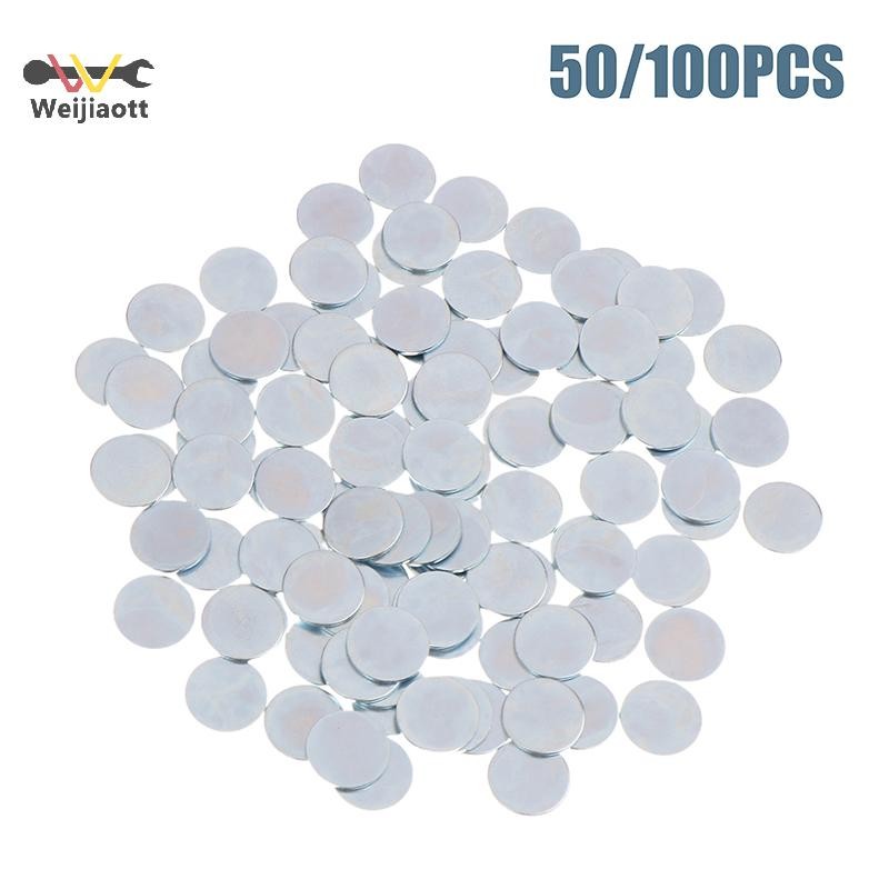 [Weijiaott] 50/100 ชิ้น Ultra-thin รอบแผ่นสังกะสีเหล็กแผ่นสําหรับ DIY Handmade Make อุปกรณ์เสริม TH