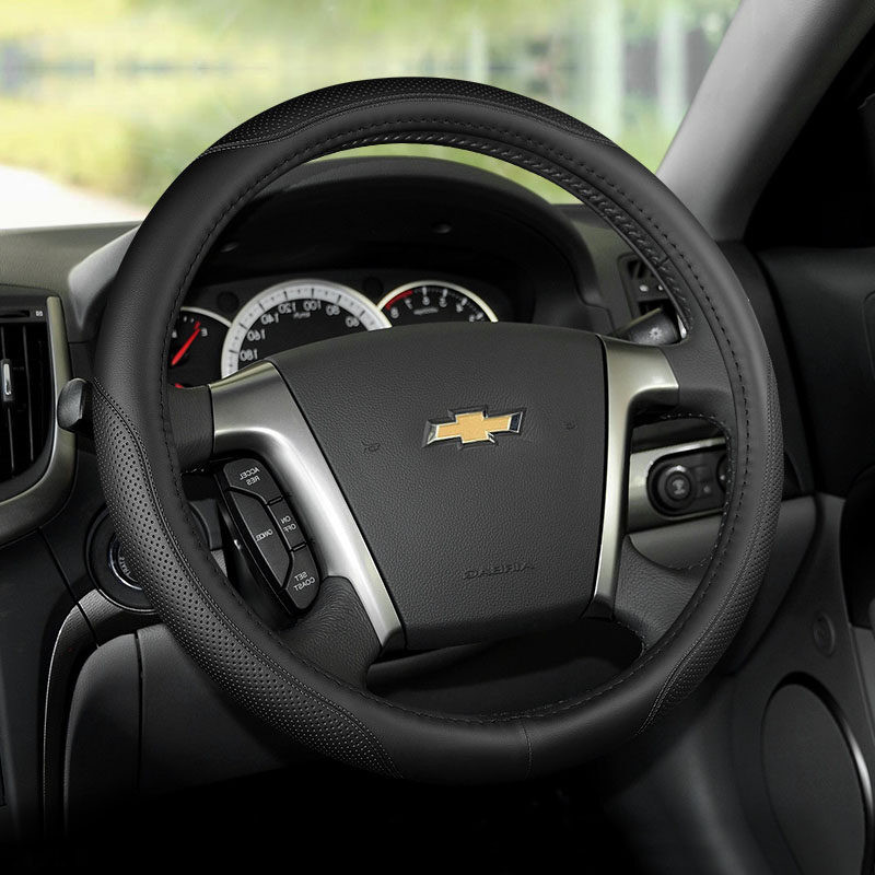 ฝาครอบพวงมาลัยหนังหนังวัวเหมาะสําหรับ Chevrolet Cruze Captiva Lacetti aveo Trax optra aveo nabira colorado Trailblazer spin