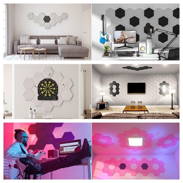 แผ่นซับเสียง แผงโฟมอะคูสติก 3D มีกาวในตัว ดูดซับเสียง กันเสียง คุณภาพสูง สําหรับติดตกแต่งผนัง - รูปที่ 6