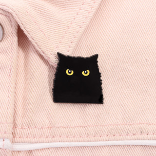 หล่อสีดําแมว หมุด เข็มกลัด พังค์ ลูกแมวเข็มกลัดป้ายโลหะกระเป…