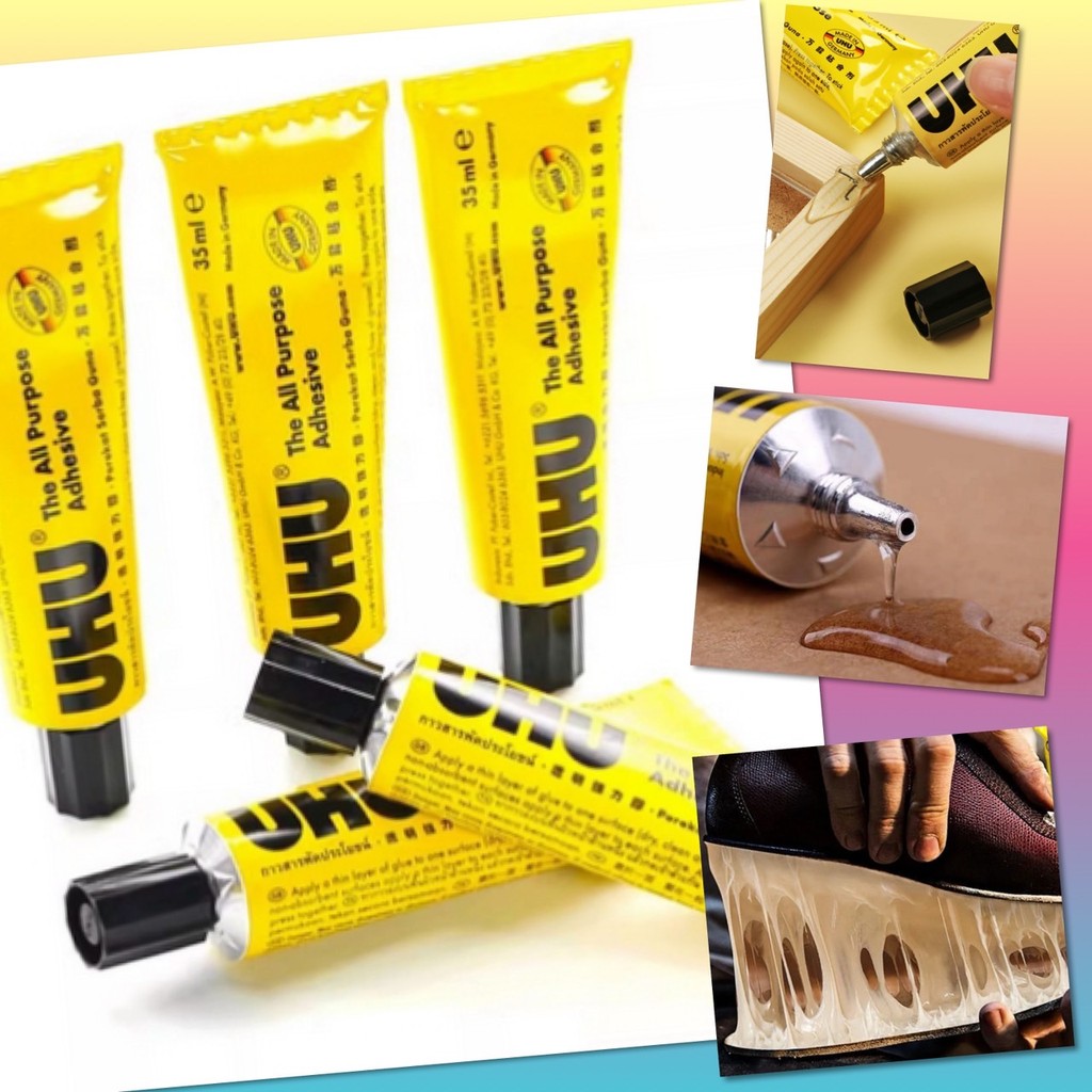 กาว UHU กาวใส glue ยึดติด ซ่อม DIY งานฝีมือ ซ่อมรองเท้า