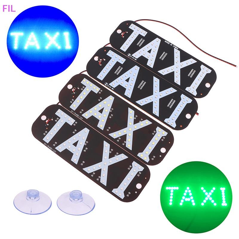 FIL รถอุปกรณ์เสริมแท็กซี่กระจก Cab ที่ว่างเปล่าป้ายทะเบียนไฟแสดงสถานะโคมไฟป้าย LED สีสันสดใสกระจกแท็กซี่โคมไฟ 12V