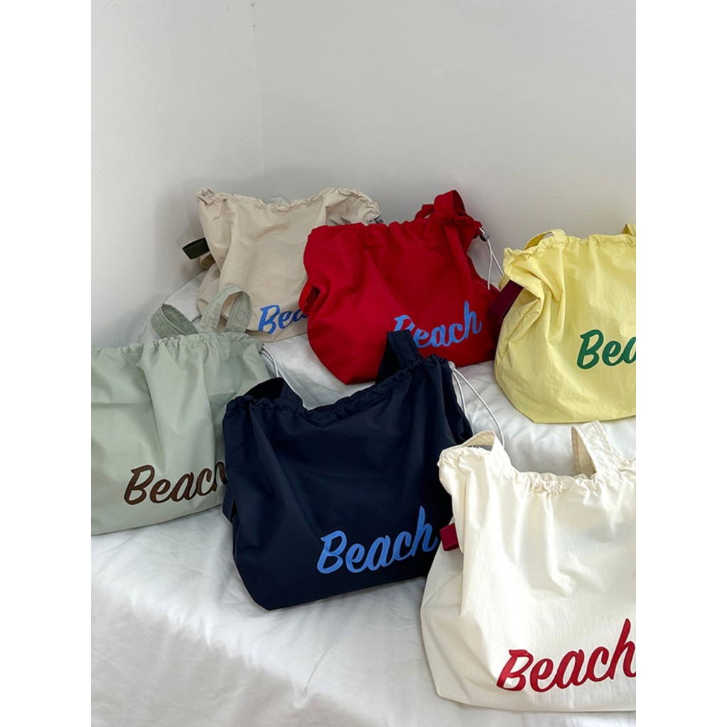 🔥พร้อมส่ง🔥กระเป๋าผ้าใบหูรูด กระเป๋าโท้ทญี่ปุ่น กระเป๋าสะพาย กระเป๋าผ้าน้ําหนักเบา กระเป๋านักเรียนความจุขนาดใหญ่
