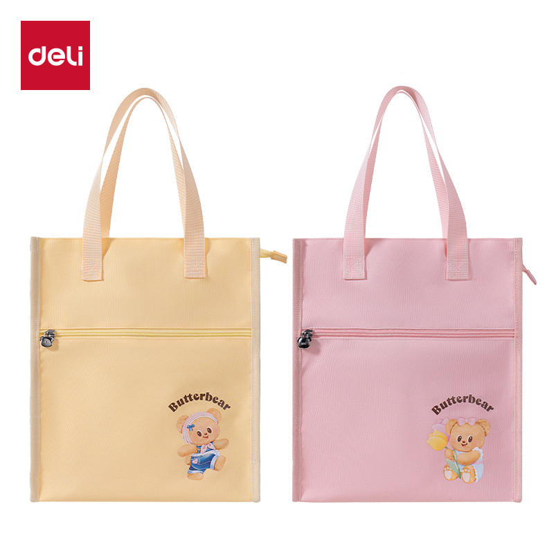 Deli ButterBear Large File Bag Zipper Storage Bag for Girls