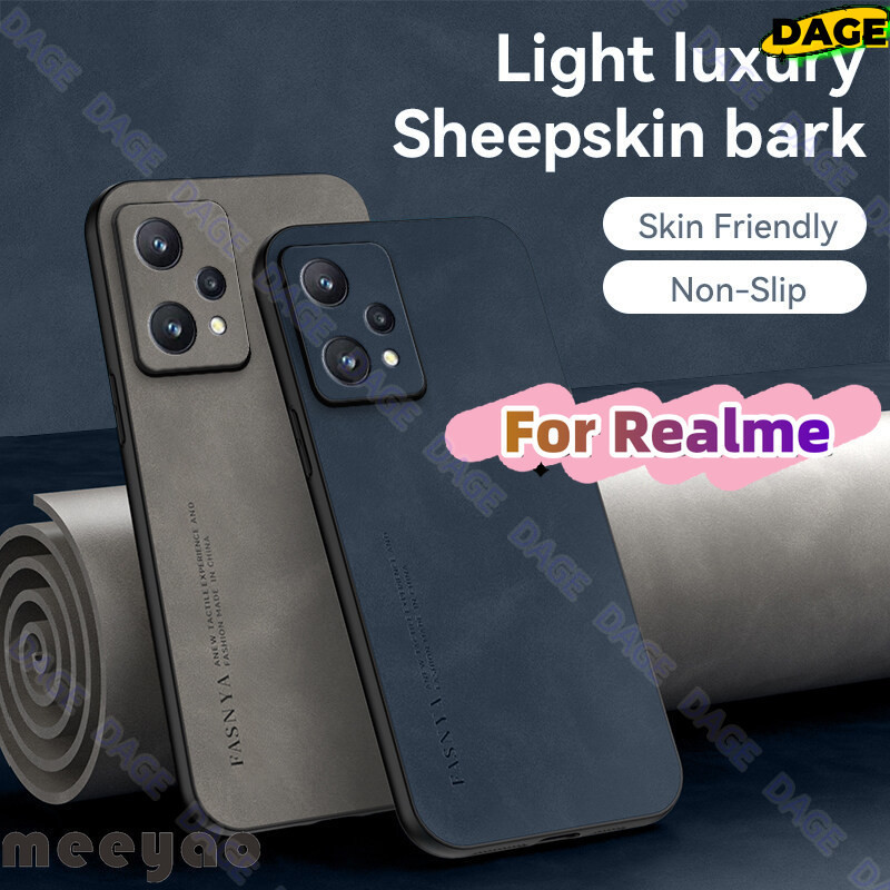 Cod กรณี Realme 9 9 Pro 9Pro+ 9i 4G 5G หนังนุ่มเคสโทรศัพท์กล้องแท้หรูหราแกะ Bark สําหรับ Realme9 Realme9i Realme9Pro 9 Pro + RMX3491 RMX3521 MX3471 RMX3472 DAGE