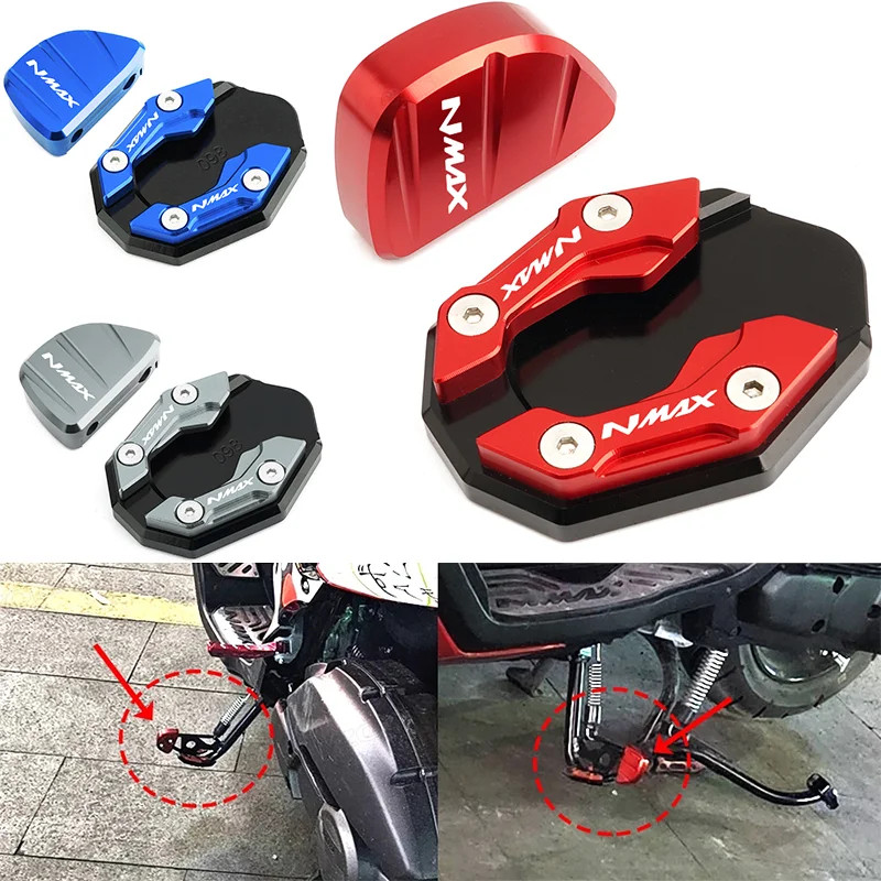 ตีนเป็ด FOR YAMAHA NMAX 155 2020- 2025 แผ่นรองขาตั้ง CNC กันลื่น อะไหล่มอเตอร์ไซค์