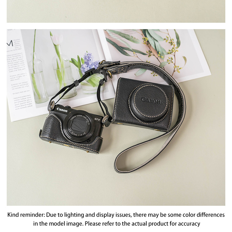 Sunnyfly ใหม่หรูหรา handwork กล้อง PU กระเป๋าหนังกล่องสําหรับ canon G7X2 G7X3 G7X Mark ii iii แขนป้องกัน shell