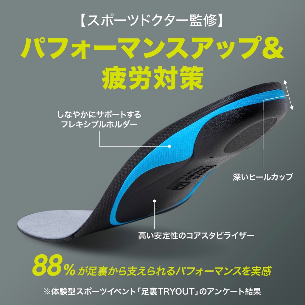 ZAMST Footcraft Insole L Size Arch Support Shock Absorption Grip Sports Shoe Insert ราคา ถูกที่สุด ดีลบีเคเค แกลเลอรีภาพที่ 2