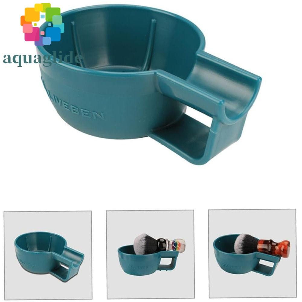 ชามโฟมโกนหนวด AQUAGLIDE, แก้วโกนหนวดขอบแบบพกพาแบบใช้ซ้ําได้, ถ้วยครีมโกนหนวดปากกว้างแบบใช้มือถือพลาสติกอเนกประสงค์ การท่องเที่ยว