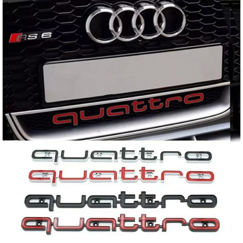 3D ABS Car Front Grille Emblem for Audi Quattro Logo A3 A4 A5 A6 A6L A7 A8 Q3 Q5 Q7 S3 S4 S5 RS3 RS4