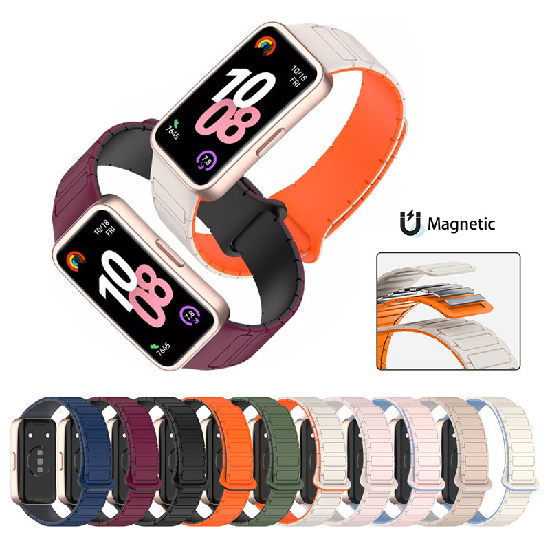 สายซิลิโคนแม่เหล็กสําหรับ Hawei Band 8 9 10 NFC