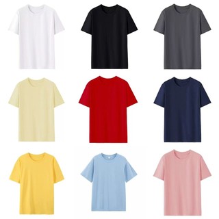 🔥ส่งไวจากไทย🇹🇭 เสื้อยืดคอกลม ผ้าฝ้าย100%หนา 180g ใส่ได้ทั้งชาย/หญิง S-5XL มี 9 สี ผิวนุ่ม สวมใส่สบาย