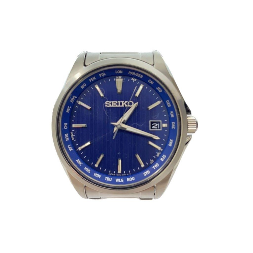 SEIKO(ก) SEIKO Mens Watch Solar Analog Titanium Direct from Japan มือสอง
