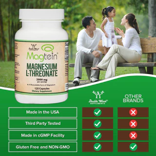 Magnesium L-Threonate Capsules | ช่วยเพิ่มความจำและสมาธิ | 120 Capsules