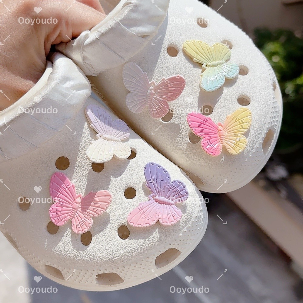 ฤดูร้อนโปร่งใส Baroque ผีเสื้อชุด DIY Jibiz Cros Charms รองเท้าชุดอุปกรณ์เสริม Jibiz 3d Crcs Pins