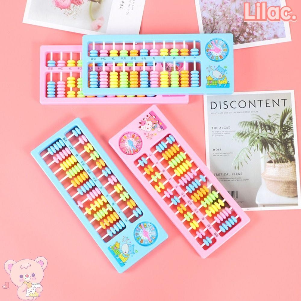 การคํานวณลูกคิดลิแลค,พลาสติก7ลูกปัดการคํานวณลูกคิดจิต,ปริศนาที่มีสีสันของเล่นการศึกษาเครื่องเขียน7ลูกปัด11ลูกคิดโลม
