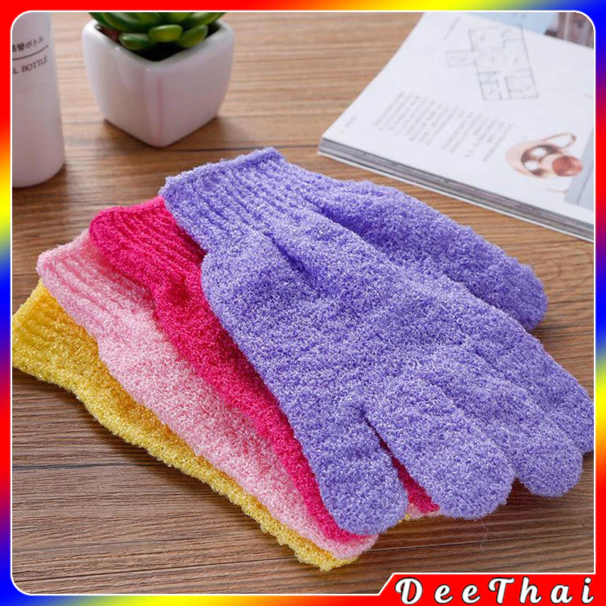 DeeThai ถุงมือขัดผิวอาบน้ำ ขัดขี้ไคล ขจัดเซลล์ผิวเก่า พร้อมส่ง bath towel