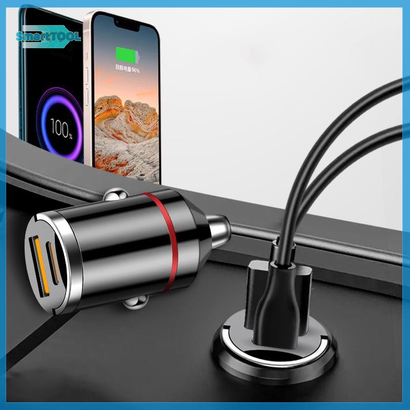 UTZN> 200W Dual Ports USB Car Charger Car Phone Charger Adapter สําหรับ 13 12 Huawei ใหม่