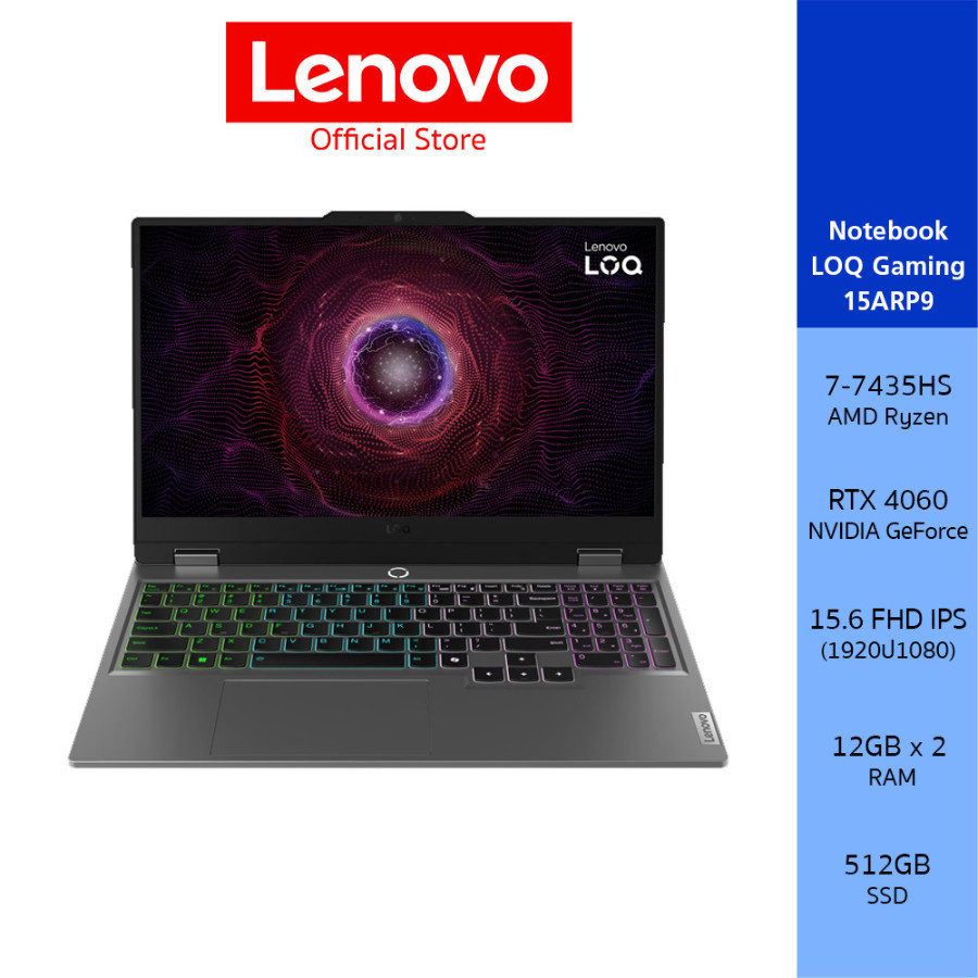 [ผ่อน 0%]LENOVO LOQ 15ARP9(83JC003PTA) NOTEBOOK RYZEN 7-7435HS RTX 4060 15.6 FHD IPS 144Hz