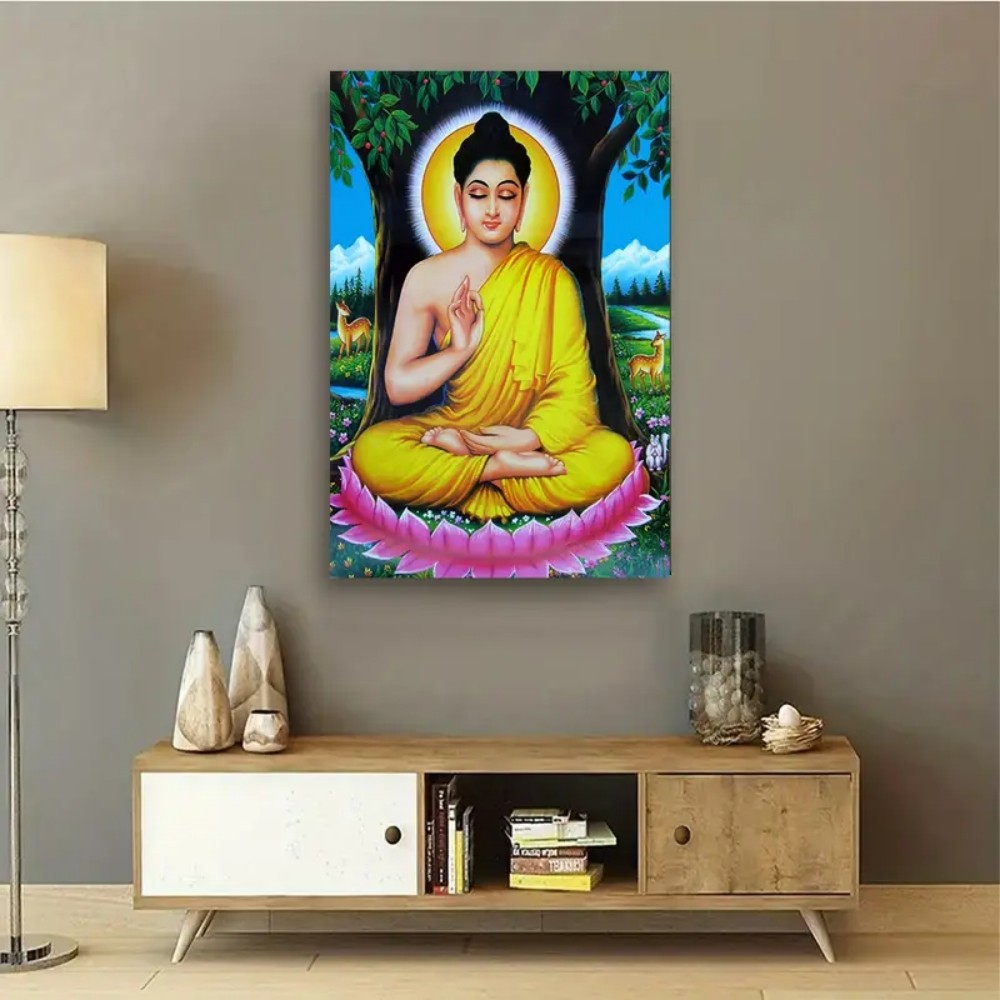 Global Hot God Buddha โปสเตอร์พิมพ์ Hindu God Picture ภาพวาดผ้าใบ