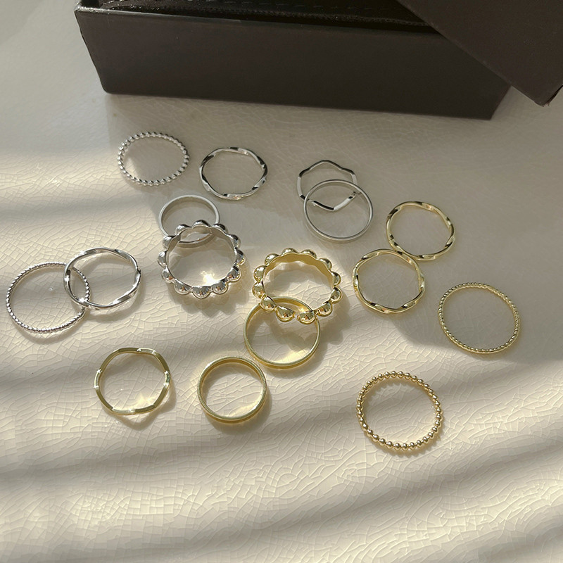 Simple Ring Female Personalized Cool Style Prime Ring 8 Pieces Set ราคา ถูกที่สุด ดีลบีเคเค แกลเลอรีภาพที่ 7