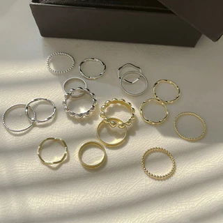 Simple Ring Female Personalized Cool Style Prime Ring 8 Pieces Set