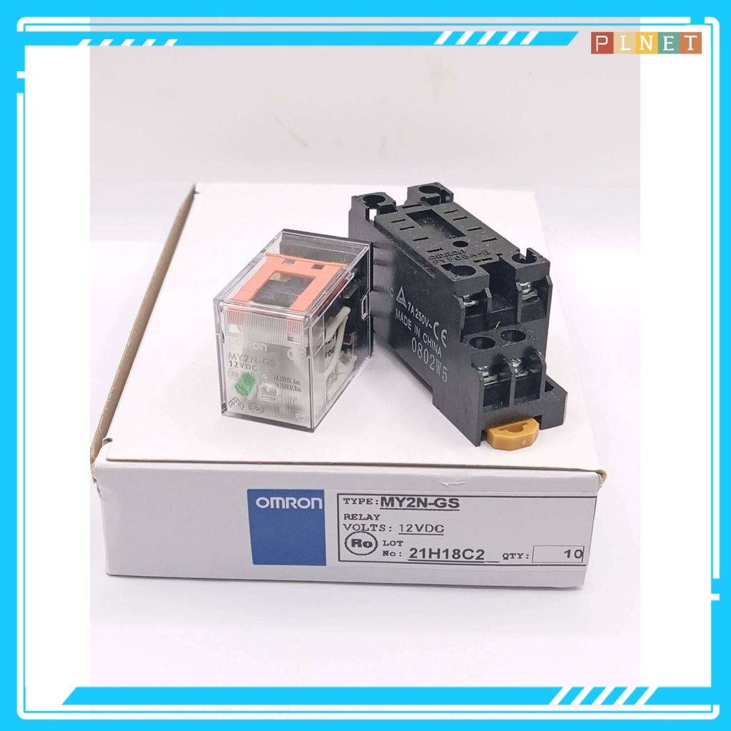 สั่งเลย!! รีเลย์ MY2N-GS MY2GS omron 12vac 12VDC, 24VDC, 24VAC,110vac 220-240VAC หน้าคอนแทค 7A 30VDC 7A 250VAC