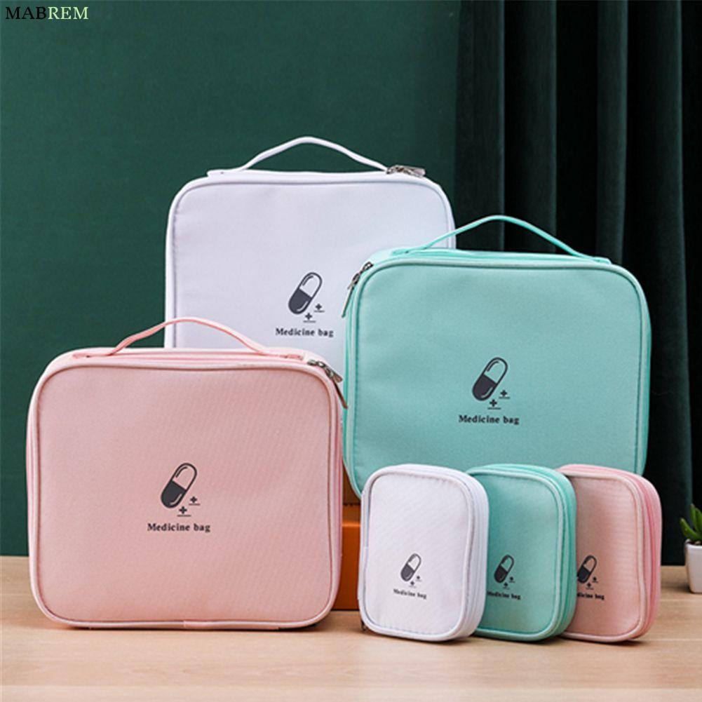 MABREM Medical Bag Travel Camping Storage Box ผ้า Home Storage Drug Pouch Multi Layer Medical Bag