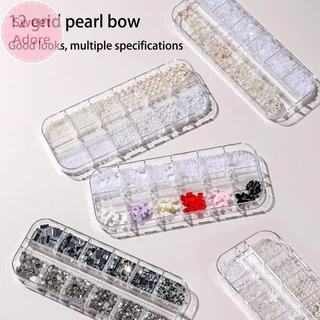 Sweetadore 12 กริดโบว์ตกแต่งเล็บ 3D Aurora Bowknot เรซิ่น Ch เครื่องประดับ DIY ตกแต่งเล็บอุปกรณ์ TH