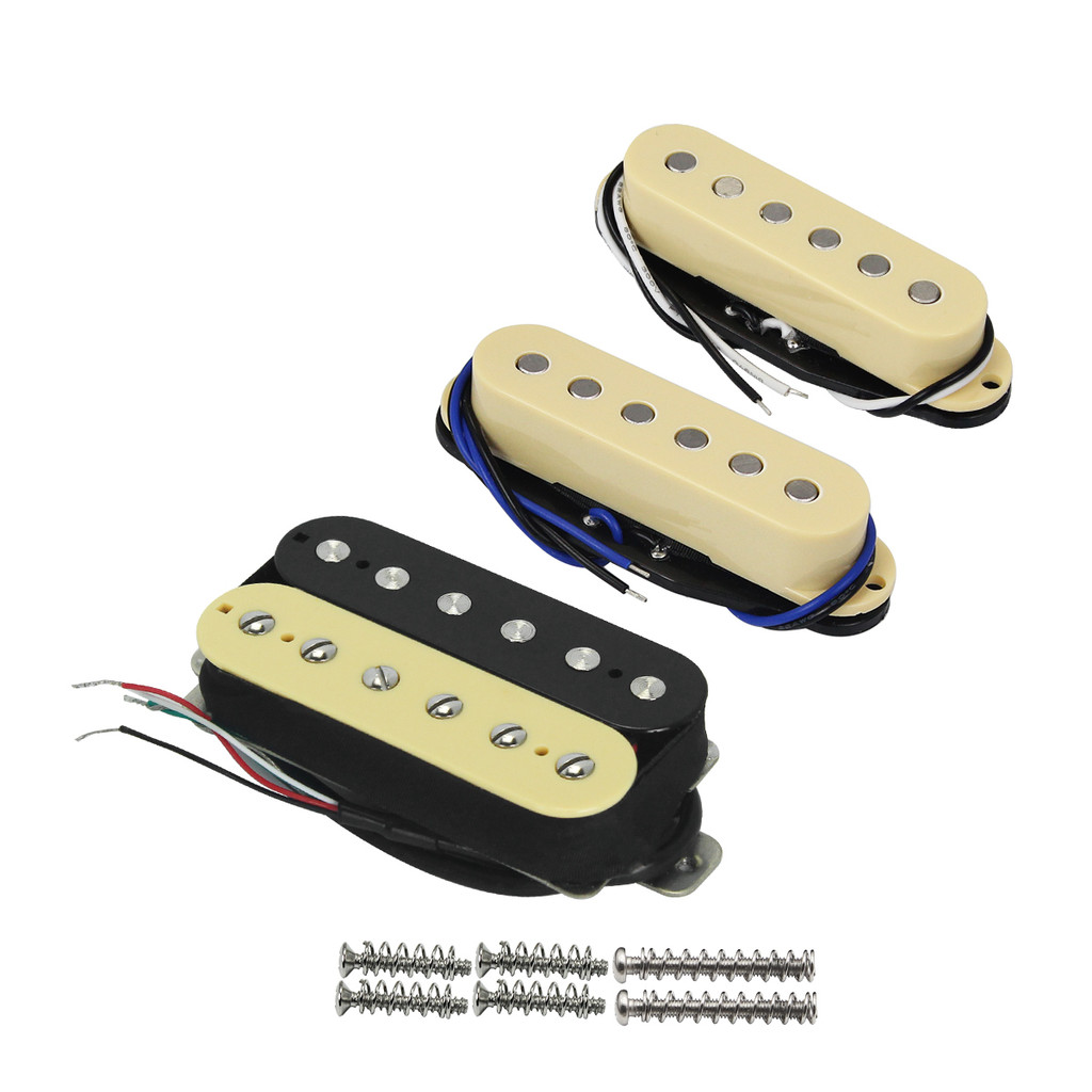 Fleor 3PCS Alnico 5 กีตาร์ Single Coil Pickups + Humbucker Pickup HSS ST กีตาร์ไฟฟ้าอะไหล่