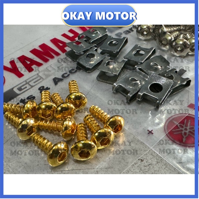 Pnp Yamaha lc135 y15 y15zr m5 [10 ชุด] สกรูครอบชุดบอดี้เซ็ตสกรู allenkey allen key m5 AS 516 TS516 A