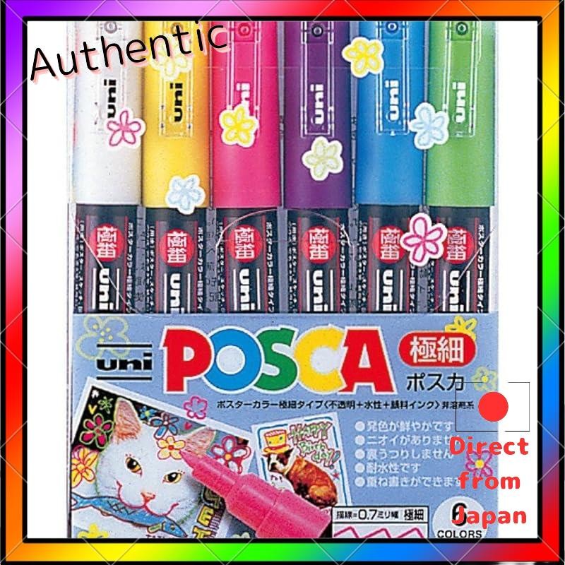 Mitsubishi Pencil Water-Based Marker Posca Extra Fine 6 สี Pc1M6C Mitsubishi Pencil Water-Based Mark