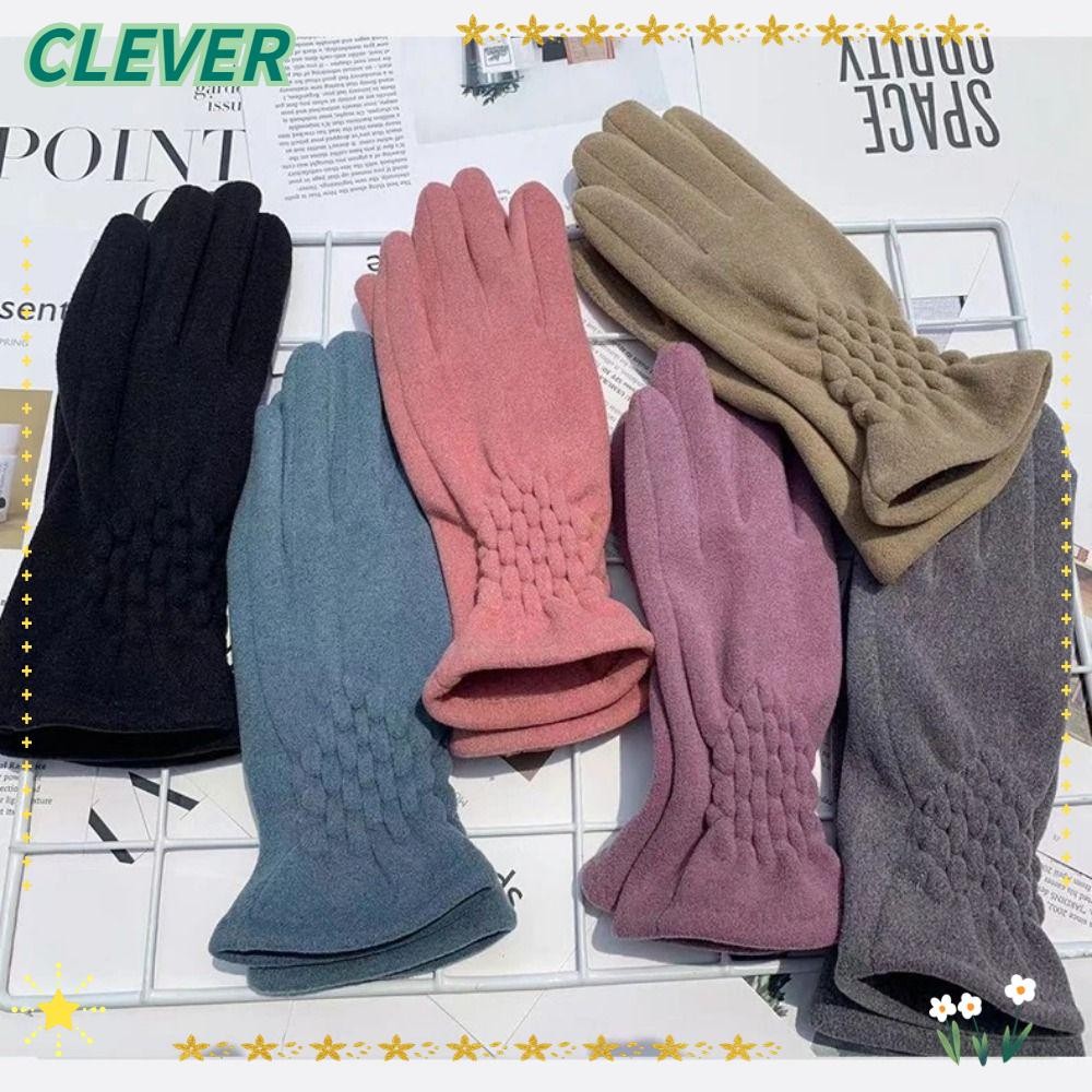 Clever Lady Glove Mitten, Elegant Winter Full Fingers Suede Gloves, Keep Warm Windproof Women Touch 