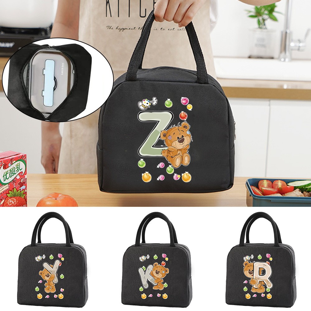 กระเป๋าใส่อาหารกลางวันแบบใหม่สำหรับสุภาพสตรี Cooler Bag ถุงอาหารกลางวันแบบพกพาร้อน กระเป๋าถือ Bear Series