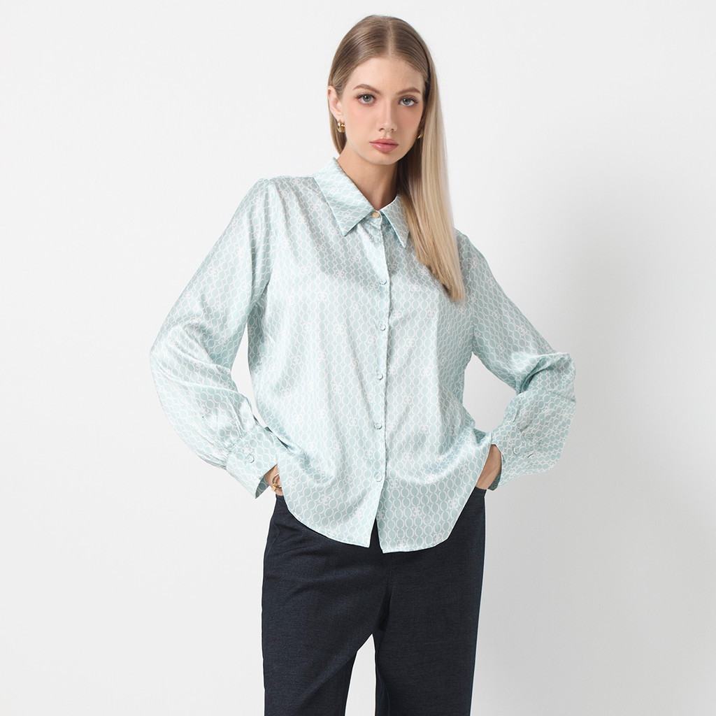 ESPADA เสื้อเชิ้ตแขนยาวพิมพ์ลายโมโนแกรม ผู้หญิง I Shirts Monogram Prints I 04960