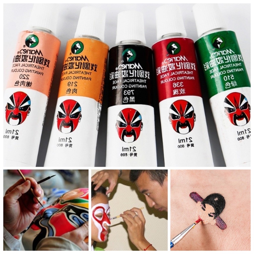 สีงิ้ว สีทาหน้า สีเพ้นท์หน้า พรางหน้า บอดี้เพ้นท์ กิจกรรมปาร์ตี้ ภาคสนาม ไร้สารพิษ ล้างออกง่าย เกรดพรีเมี่ยม