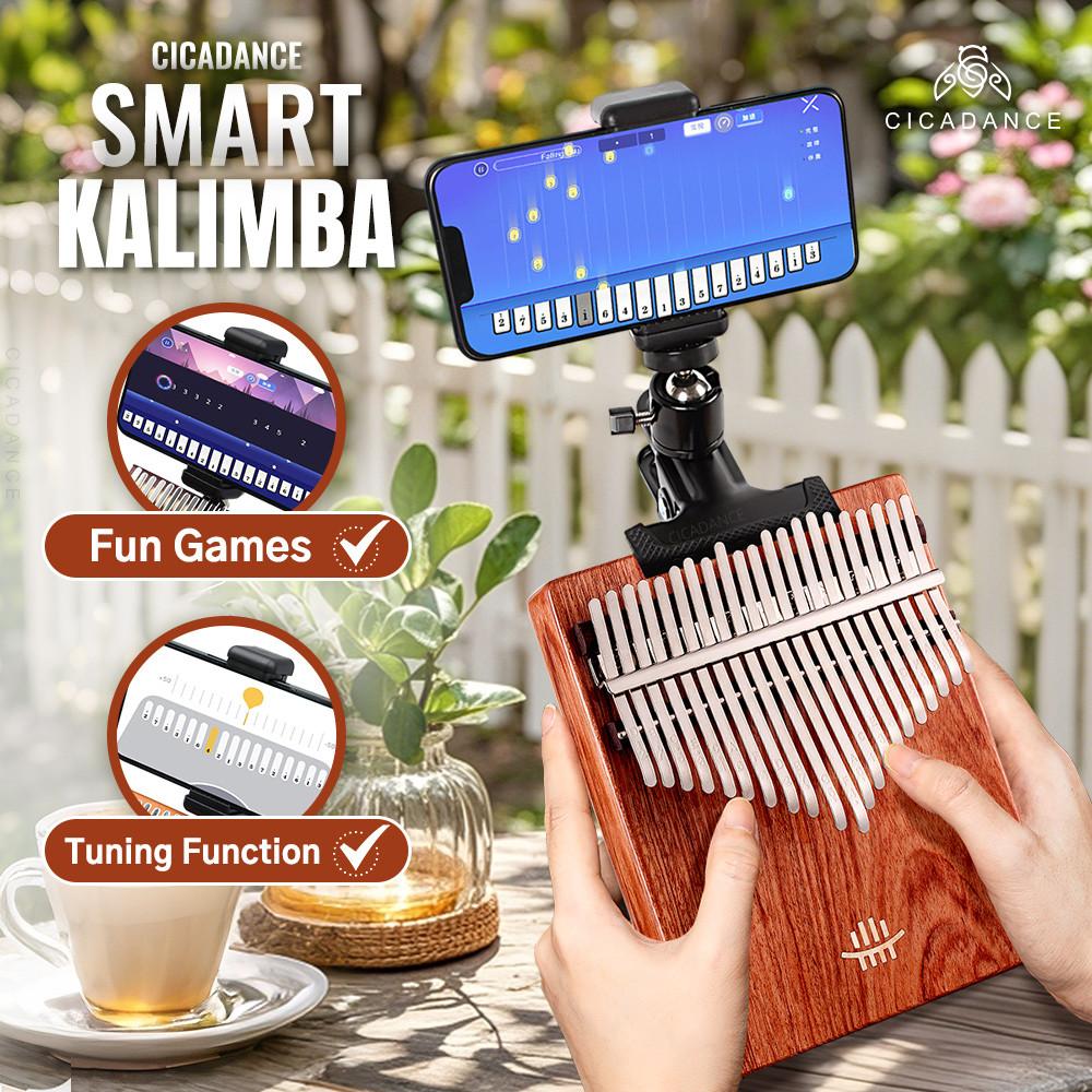Hluru Kalimba ทำด้วยไม้ คาลิมบา 21 คีย์ Jooleer สมาร์ท Kalimba แอพ อุปกรณ์ครบครัน สำหรับมือใหม่