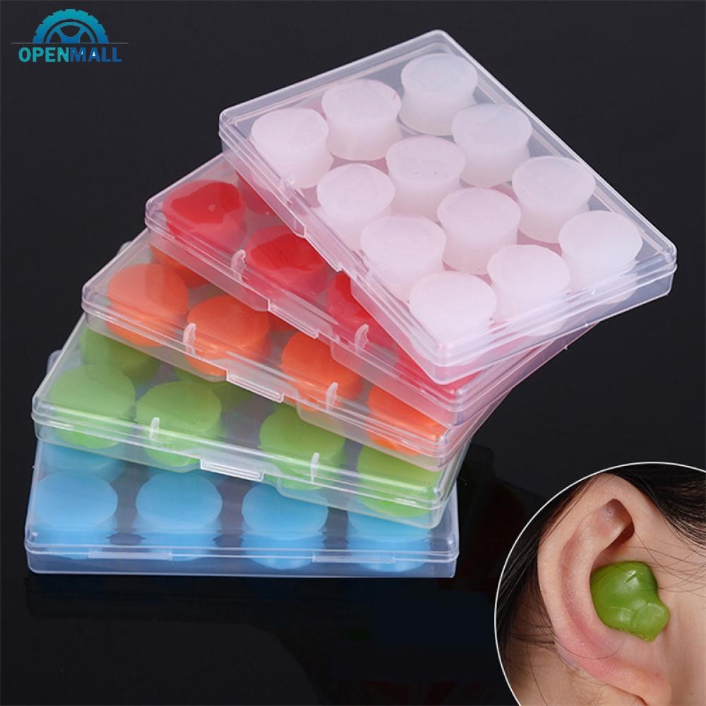 Openmall 12PCS ซิลิโคนหูปลั๊กลดเสียงรบกวนฉนวนกันเสียง Sleep Earplug ป้องกันการได้ยินนํากลับมาใช้ใหม่ Sleeping Ear Plugs F1Y3
