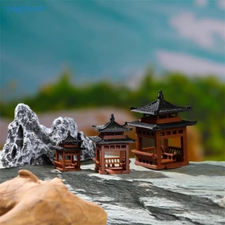 BDGF 3 ซม.4 ซม.เจดีย์รูปปั้น Miniature Pagoda Gazebo Micro ภูมิทัศน์หกเหลี่ยม Pavilion ตุ๊กตา Tiny Pavilion เครื่องประดับ TH