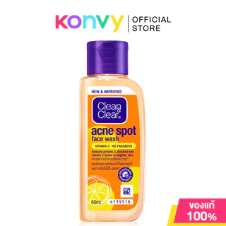 Clean & Clear Face Wash คลีนแอนด์เคลียร์ เจลล้างหน้า 50ml (Acne Spot/Foaming)