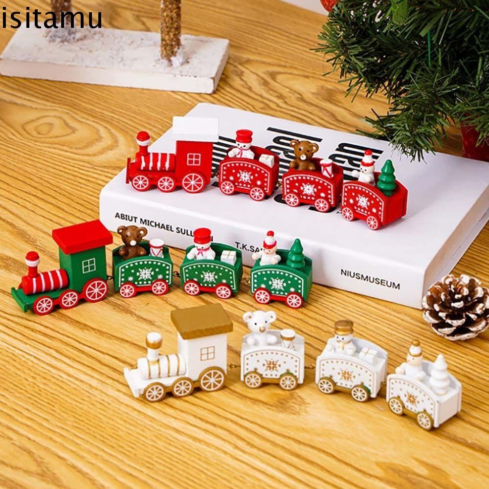 Isitaft รถไฟเครื่องประดับคริสต์มาสพลาสติกปีใหม่ของเล่นเด็ก Party Props สําหรับ Home DIY ตกแต่งบ้าน
