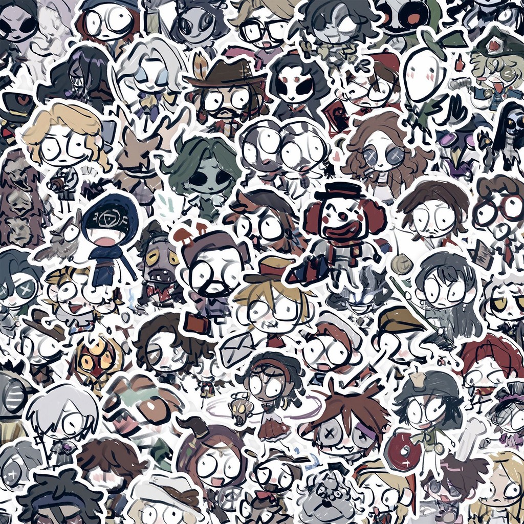 ชุดสติ๊กเกอร์ Identity Ⅴ เกมชุดสติกเกอร์กราฟฟิตีกันน้ำ, 75 แผ่น/ชุด