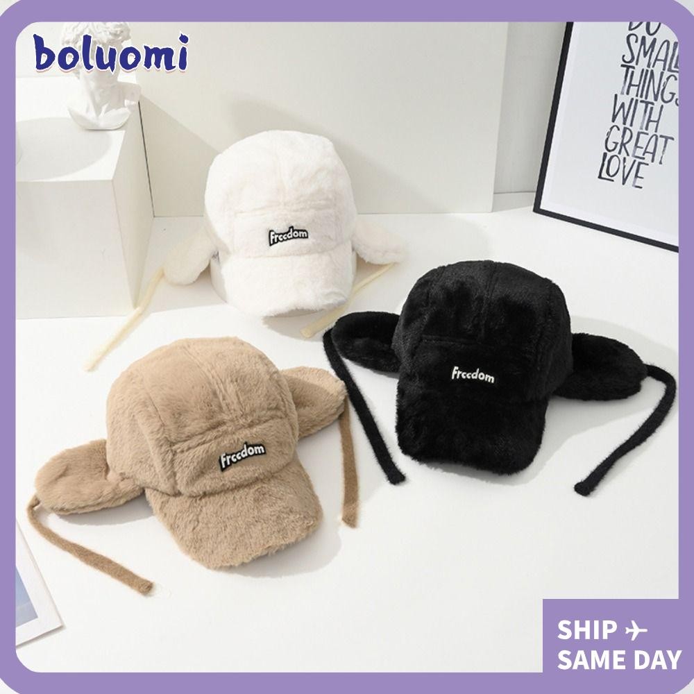 Bolumi หมวกตุ๊กตา, หนาป้องกันหู Faux Fur หมวก, แฟชั่น Warm Windproof Coldproof Peaked หมวกผู้หญิงหญิง