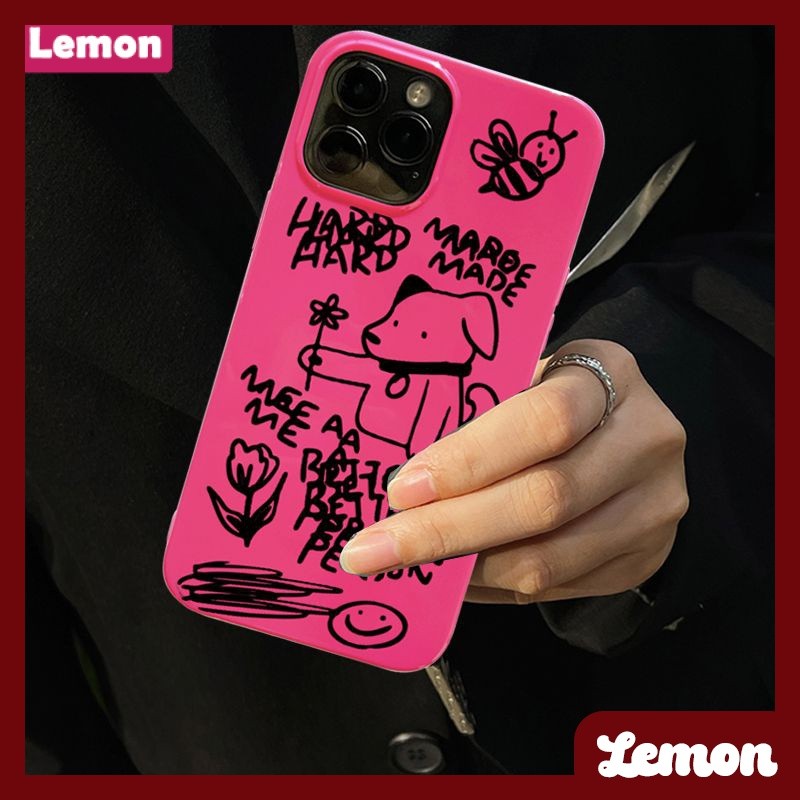 [Lemon] เคสโทรศัพท์มือถือนิ่ม ลายสุนัข ดอกกุหลาบ สีแดง แวววาว สําหรับ Iphone 14pro 14promax 13 13pro 13promax 11 12 12pro 12promax XR XSMAX 7P 8P MINI