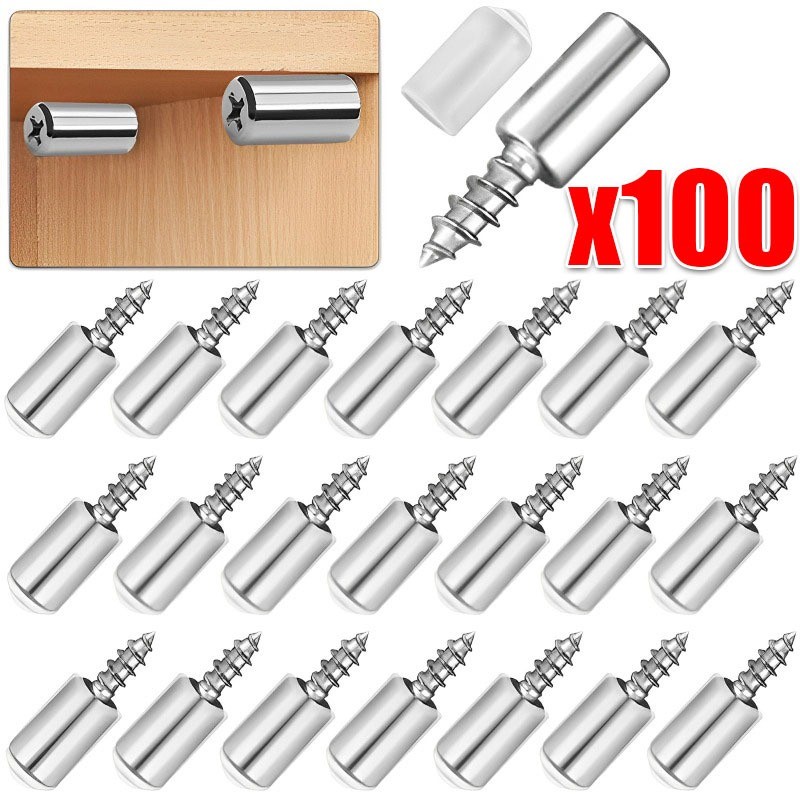 หมุดยึดชั้นวาง 30/50/100 ชิ้น / หมุดยึดตู้ / ตัวยึดชั้นพาร์ติชั่นตู้เสื้อผ้า