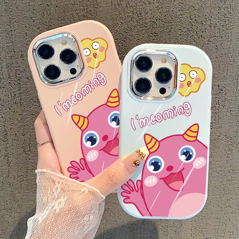 ปลอกสําหรับ IQOO U5x Z7i Z9 5G Z9X 5G Silver Chrome เลนส์การ์ตูน Monster ซิลิโคน Softcase Hp